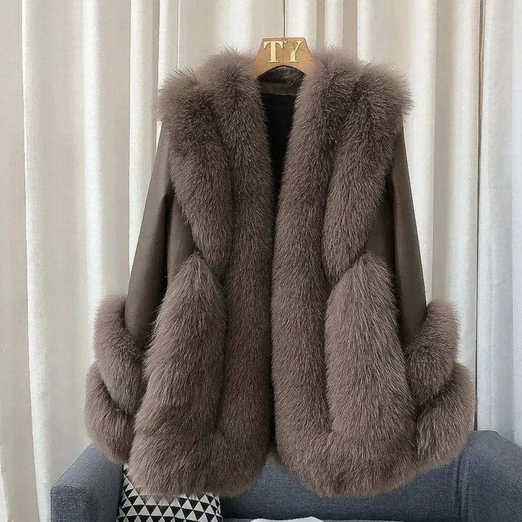 Women's Genuine Fox Fur Coat