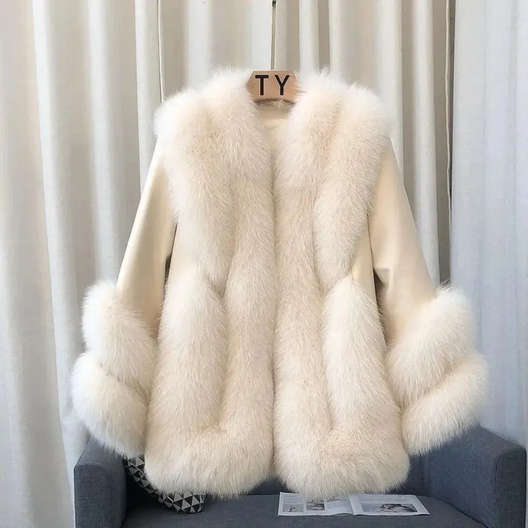 Women's Genuine Fox Fur Coat