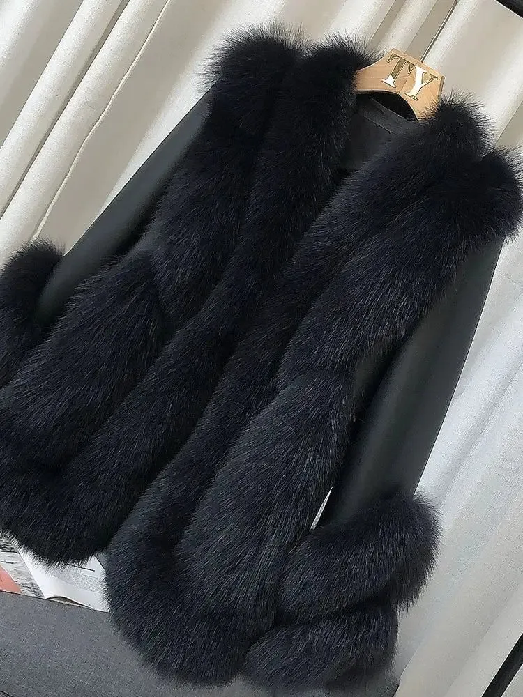 Women's Genuine Fox Fur Coat