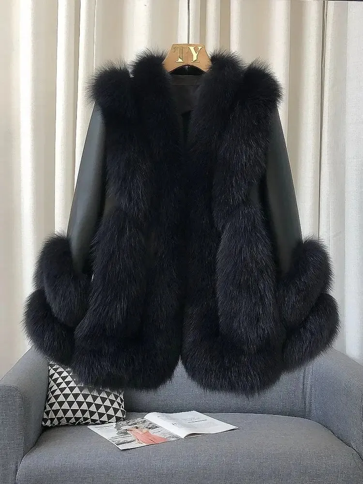 Women's Genuine Fox Fur Coat