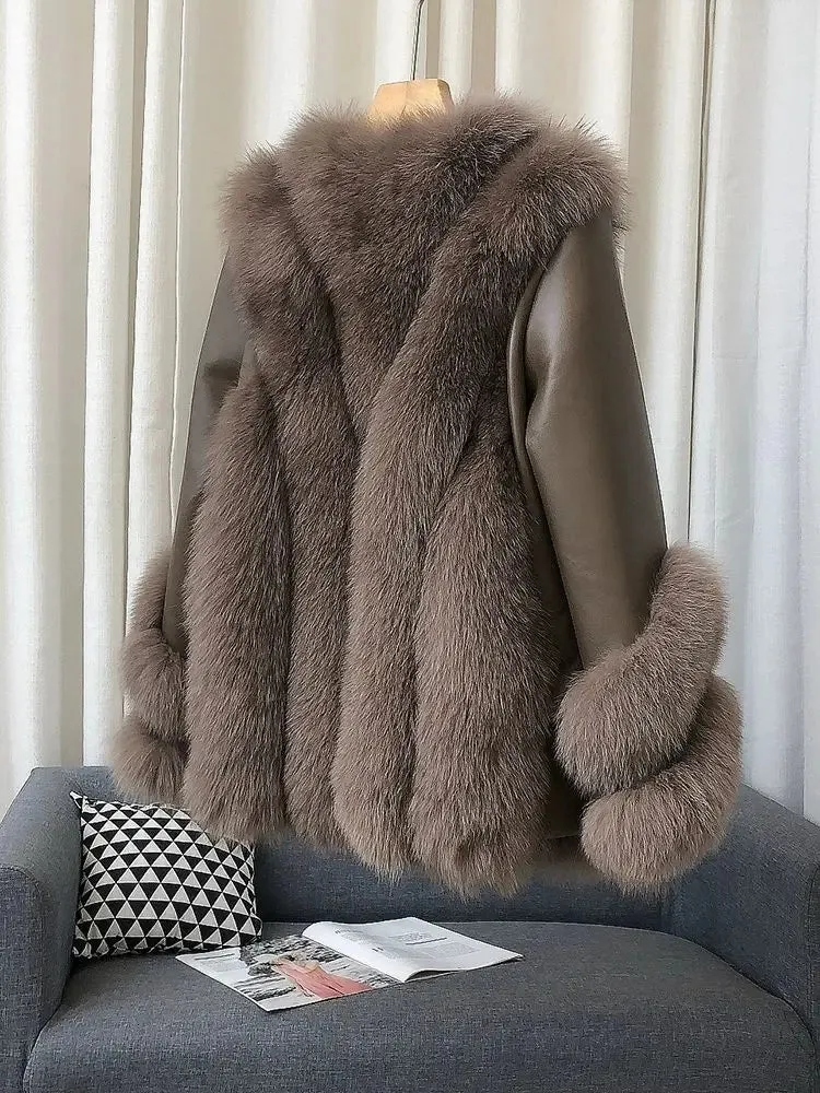 Women's Genuine Fox Fur Coat