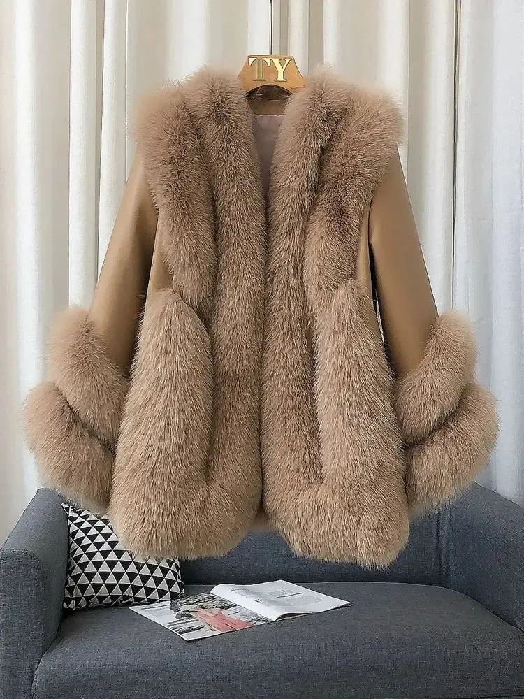 Women's Genuine Fox Fur Coat