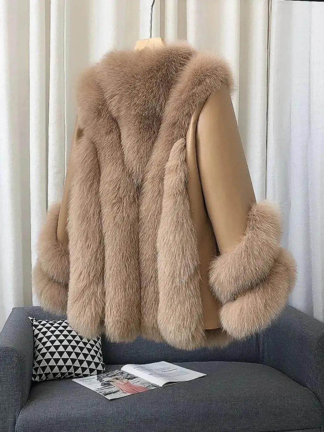 Women's Genuine Fox Fur Coat