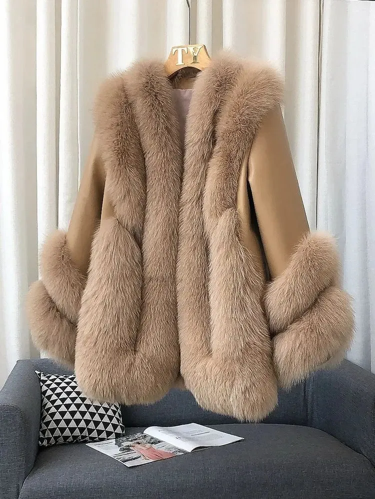 Women's Genuine Fox Fur Coat