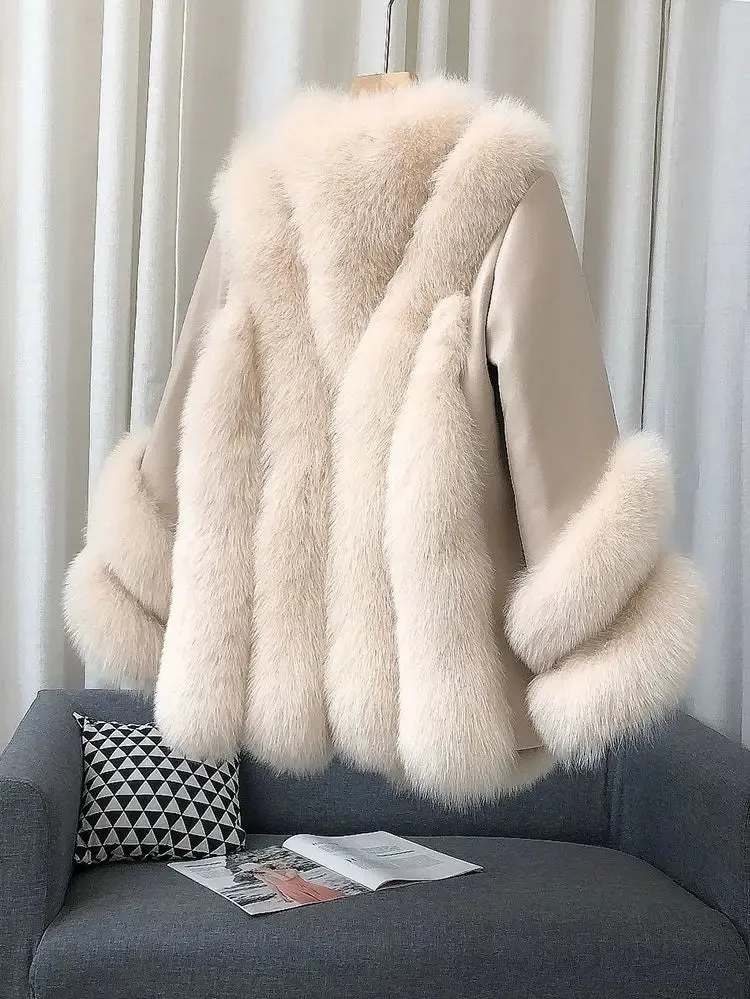 Women's Genuine Fox Fur Coat