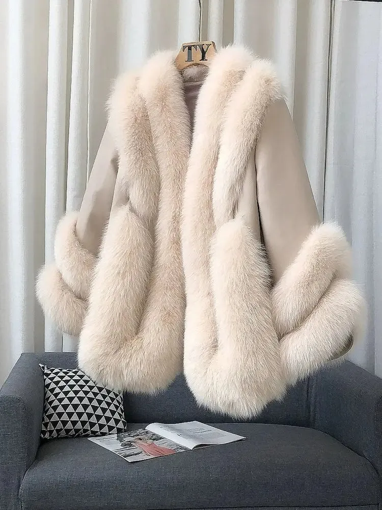 Women's Genuine Fox Fur Coat