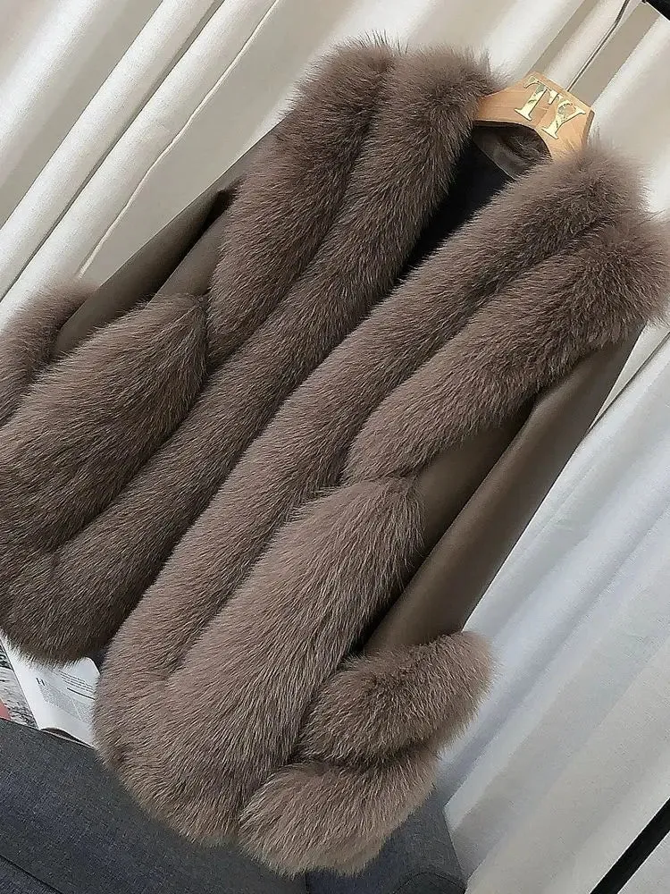 Women's Genuine Fox Fur Coat