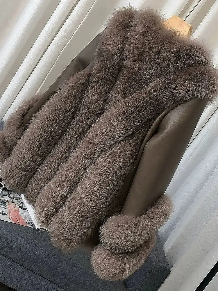 Women's Genuine Fox Fur Coat