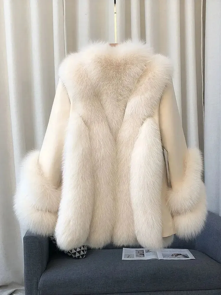 Women's Genuine Fox Fur Coat