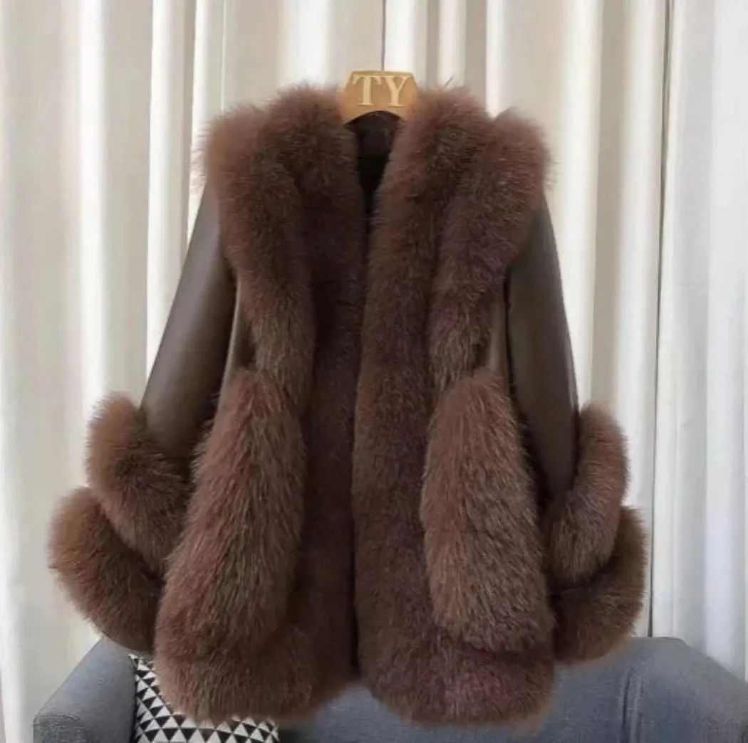 Women's Genuine Fox Fur Coat