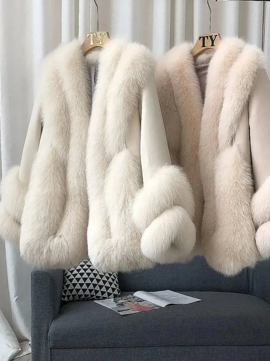 Women's Genuine Fox Fur Coat