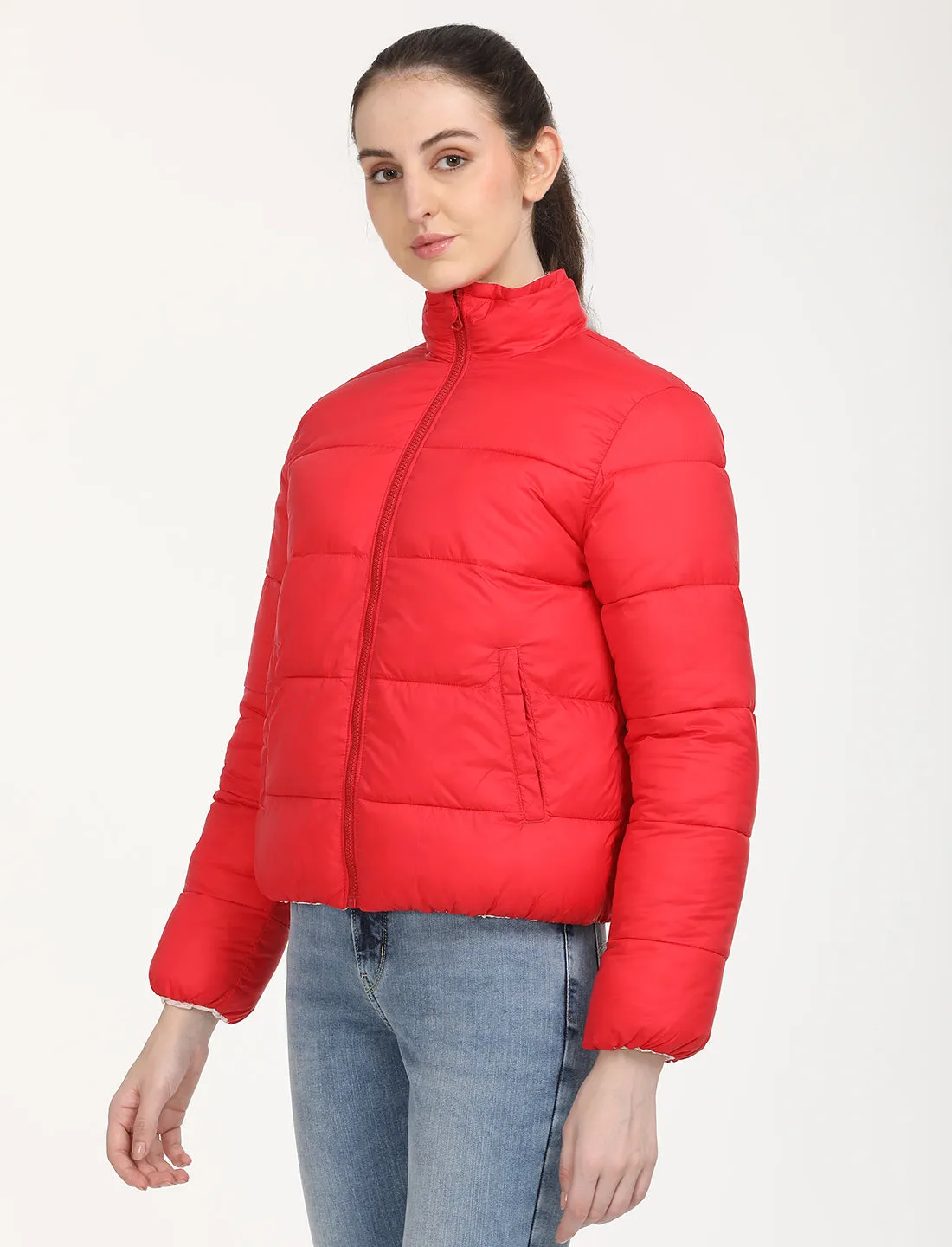 Women's Quilted High Neck Puffer Jacket