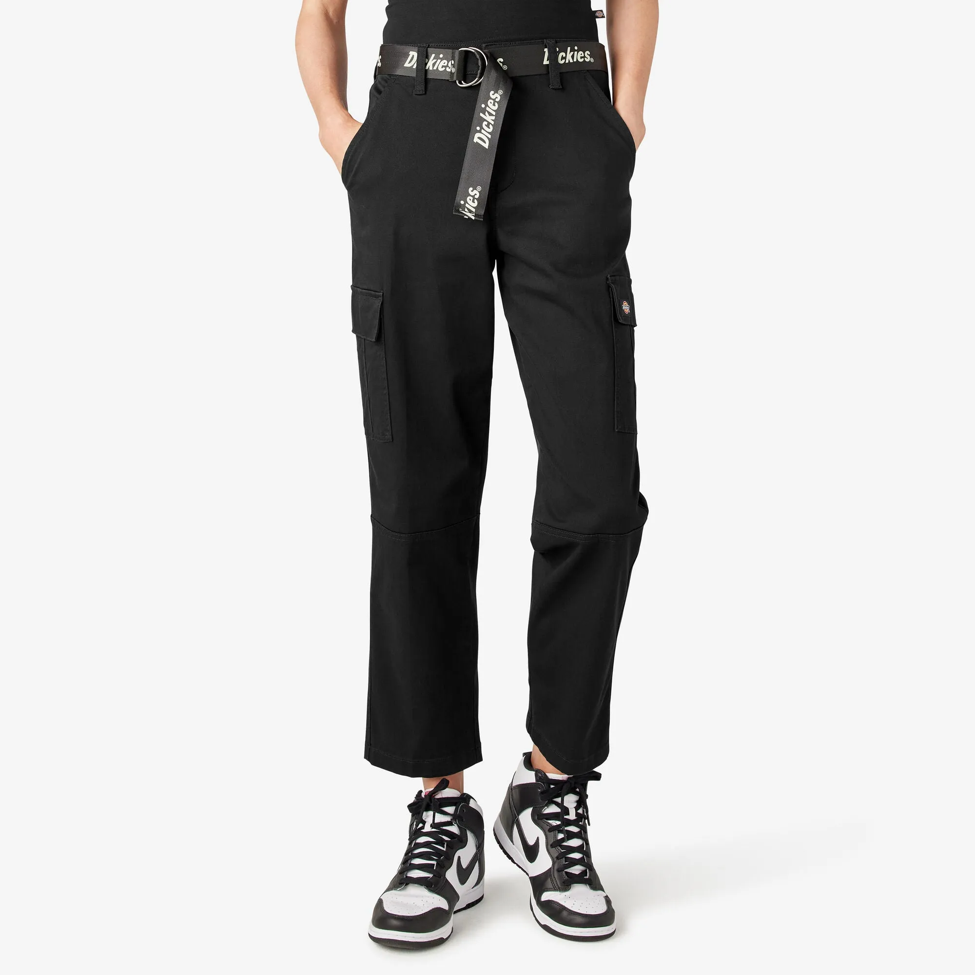 Women's Relaxed Fit Cropped Cargo Pant FPR50 - Black