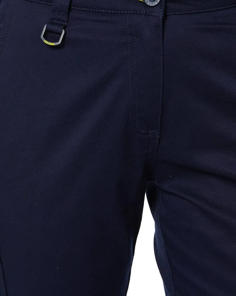 Womens Stretch Cotton Cargo Pants - Navy