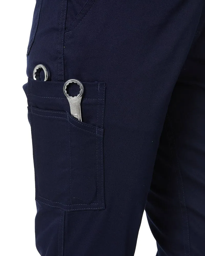 Womens Stretch Cotton Cargo Pants - Navy