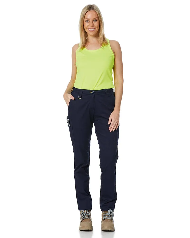 Womens Stretch Cotton Cargo Pants - Navy