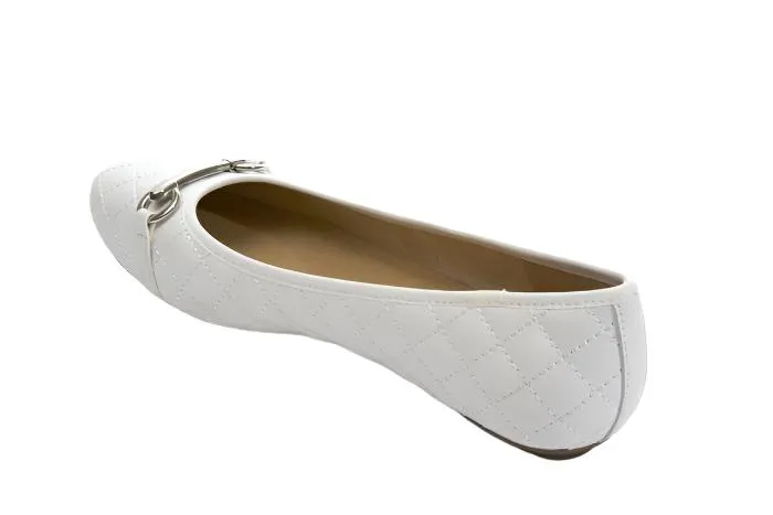 WOMEN'S VANELI STACY BALLET FLAT | WHITE QUILTED NAPPA